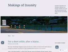 Tablet Screenshot of makingsofinsanity.wordpress.com