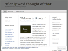 Tablet Screenshot of ifonlyblog.wordpress.com