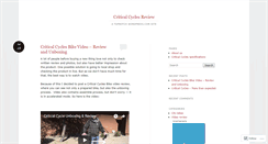 Desktop Screenshot of criticalcycles.wordpress.com