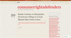 Desktop Screenshot of consumerrightsdefenders.wordpress.com
