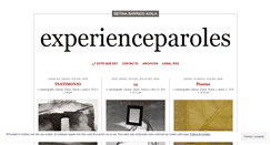 Desktop Screenshot of experienceparoles.wordpress.com
