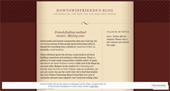 Desktop Screenshot of howtowinfriends.wordpress.com