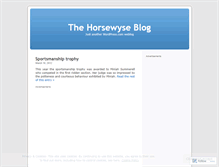 Tablet Screenshot of horsewyse.wordpress.com