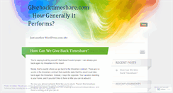 Desktop Screenshot of givebacktimesharereviews60.wordpress.com