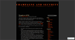 Desktop Screenshot of champagneandsecurity.wordpress.com