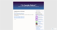 Desktop Screenshot of cancaopobre.wordpress.com