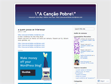 Tablet Screenshot of cancaopobre.wordpress.com