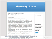 Tablet Screenshot of historyofshoes.wordpress.com