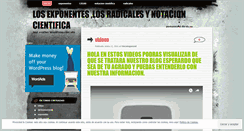 Desktop Screenshot of losexponenteslosradicalesnotacioncientifica.wordpress.com