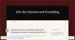 Desktop Screenshot of lifeuniverseneverything.wordpress.com