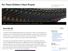 Tablet Screenshot of forthesechildrenihaveprayed.wordpress.com