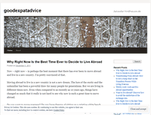 Tablet Screenshot of goodexpatadvice.wordpress.com