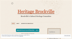 Desktop Screenshot of heritagebrockville.wordpress.com