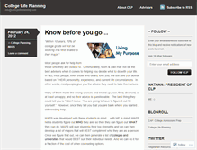 Tablet Screenshot of collegelifeplanning.wordpress.com