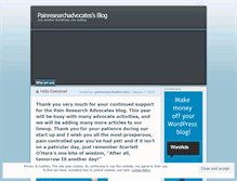 Tablet Screenshot of painresearchadvocates.wordpress.com