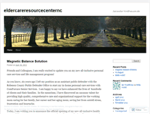 Tablet Screenshot of eldercareresourcecenternc.wordpress.com