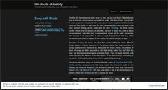 Desktop Screenshot of oncloudsofmelody.wordpress.com