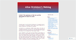 Desktop Screenshot of aliceormiston.wordpress.com
