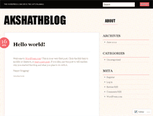 Tablet Screenshot of akshathblog.wordpress.com