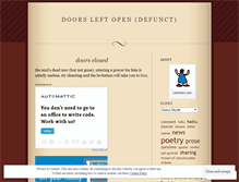 Tablet Screenshot of doorsleftopen.wordpress.com