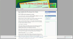 Desktop Screenshot of howtowriteacheck.wordpress.com