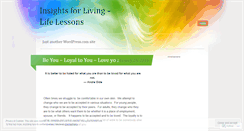 Desktop Screenshot of insightsforliving.wordpress.com