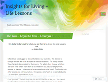 Tablet Screenshot of insightsforliving.wordpress.com