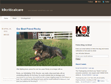 Tablet Screenshot of k9criticalcare.wordpress.com