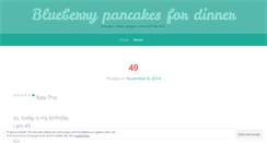 Desktop Screenshot of blueberrypancakesfordinner.wordpress.com