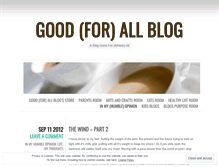 Tablet Screenshot of goodforallplace.wordpress.com