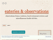 Tablet Screenshot of eateriesandobservations.wordpress.com