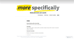 Desktop Screenshot of morespecifically.wordpress.com