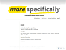 Tablet Screenshot of morespecifically.wordpress.com