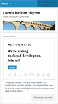 Mobile Screenshot of lambbeforethyme.wordpress.com