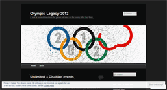 Desktop Screenshot of olympiclegacy2012.wordpress.com