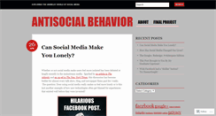 Desktop Screenshot of antisocialbehaviorblog.wordpress.com