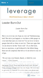 Mobile Screenshot of leveragebiblestudy.wordpress.com