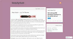 Desktop Screenshot of beautydust.wordpress.com