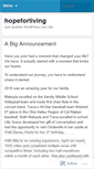 Mobile Screenshot of hopeforliving.wordpress.com