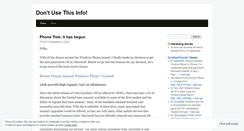 Desktop Screenshot of dontusethis.wordpress.com