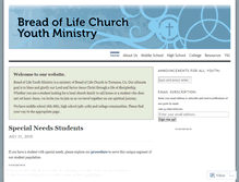 Tablet Screenshot of breadoflifeyouth.wordpress.com