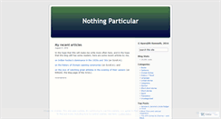 Desktop Screenshot of nothingparticular.wordpress.com