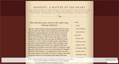 Desktop Screenshot of modestyamatteroftheheart.wordpress.com
