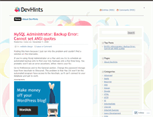 Tablet Screenshot of devhints.wordpress.com
