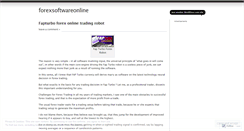Desktop Screenshot of forexsoftwareonline.wordpress.com