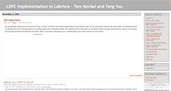 Desktop Screenshot of ldpcproject.wordpress.com
