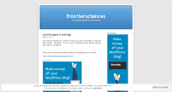 Desktop Screenshot of frontiersciences.wordpress.com