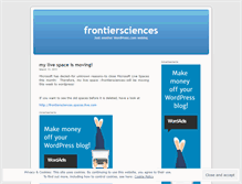Tablet Screenshot of frontiersciences.wordpress.com