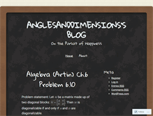 Tablet Screenshot of anglesanddimensions.wordpress.com