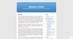 Desktop Screenshot of ableismonline.wordpress.com